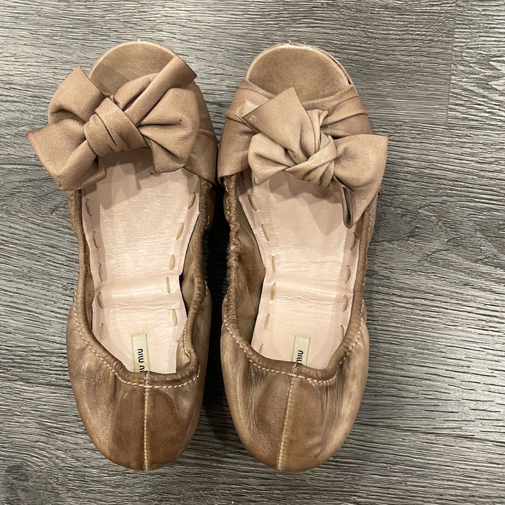 Miu Miu open toe flats
